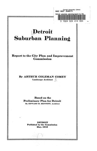 Cover for Detroit suburban planning.