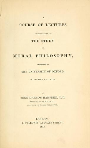 Cover for A course of lectures introductory to the study of moral philosophy