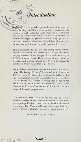 Cover for The Poetry of Protest