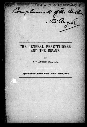 Cover for The general practitioner and the insane