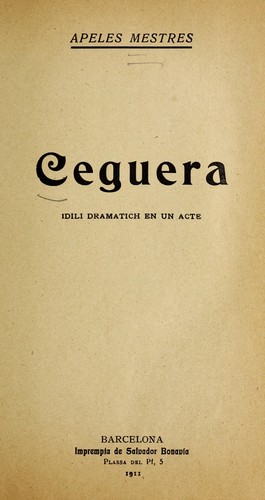Cover for Ceguera