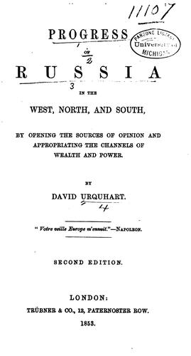Cover for Progress of Russia in the west, north, and south