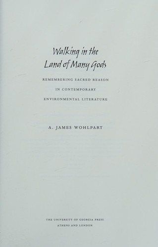 Cover for Walking in the Land of Many Gods