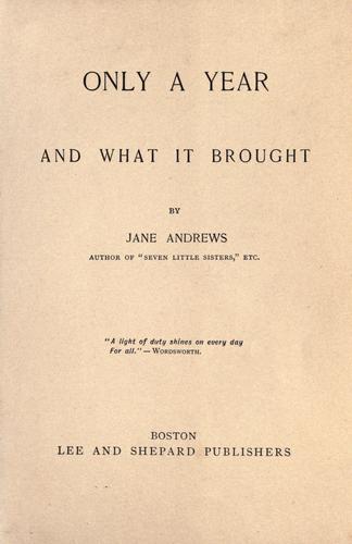 Cover for Only a year and what it brought
