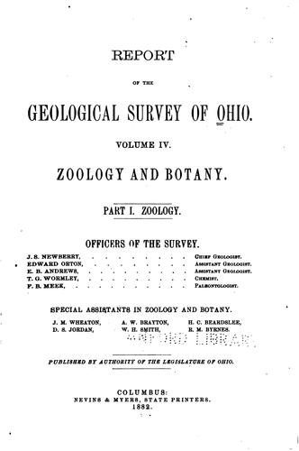 Cover for Report of the Geological Survey of Ohio