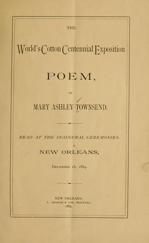 Cover for The world's cotton centennial exposition: poem