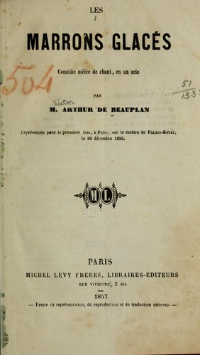 Cover for Les marrons glacés