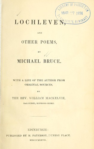 Cover for Lochleven, and other poems