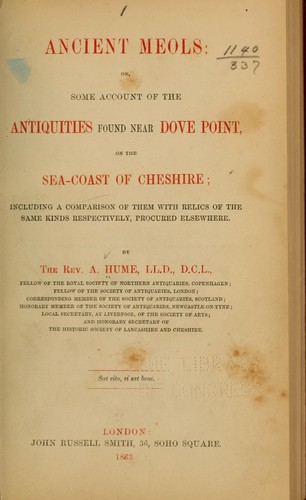 Cover for Ancient Meols: or, Some account of the antiquities found near Dove Point