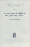 Cover for Reformatorische Vernunftkritik und neuzeitliches Denken