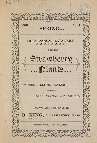Cover for Fifth annual catalogue of choice strawberry plants