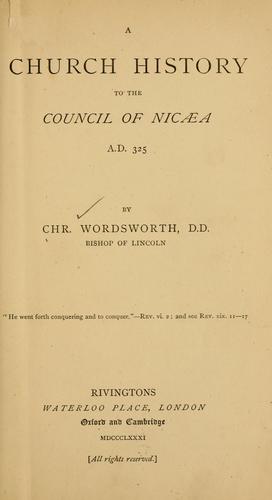 Cover for A church history
