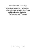 Cover for Historische West- und Ostforschung in Zentraleuropa zwischen dem Ersten und dem Zweiten Weltkrieg-Verflechtung und Vergleich
