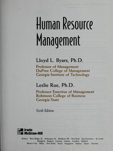 Cover for Human resource management