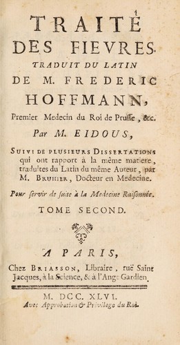 Cover for Traité des fièvres