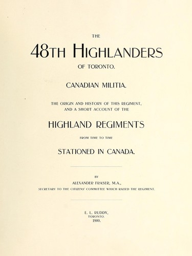 Cover for The 48th Highlanders of Toronto.