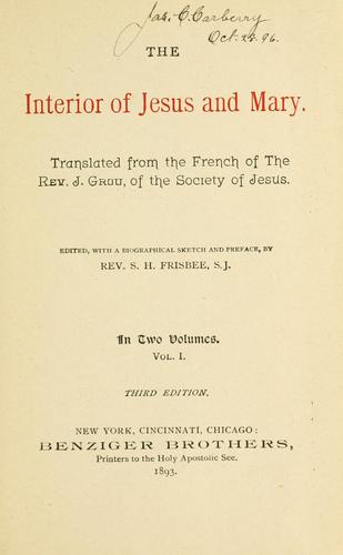 Cover for interior of Jesus and Mary
