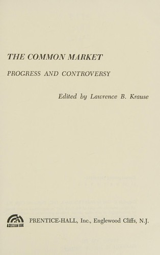 Cover for Common Market Progress and Controversy