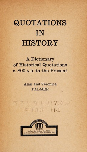 Cover for Quotations in history