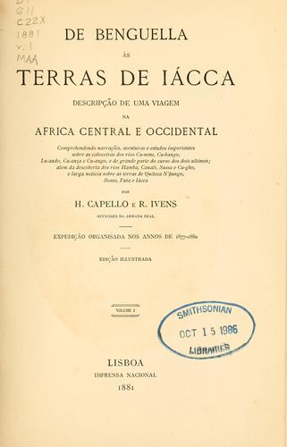 Cover for De Benguella ás terras de Iácca