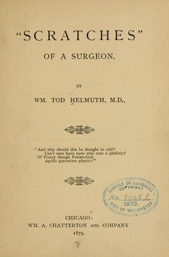 Cover for "Scratches" of a surgeon