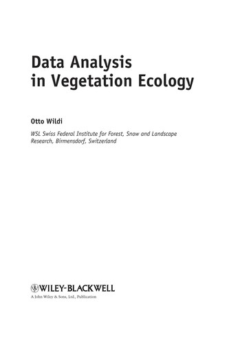 Cover for Data analysis in vegetation ecology
