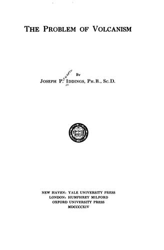 Cover for The problem of volcanism