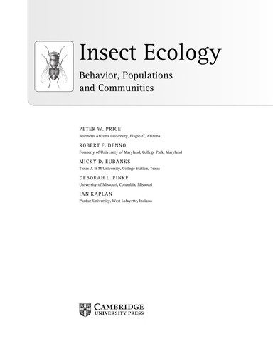 Cover for Insect Ecology