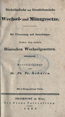 Cover for Niederländische und Grossbritannische Wechsel- und Münzgesetze.