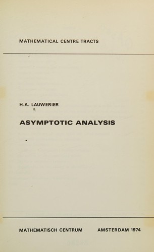 Cover for Asymptotic analysis