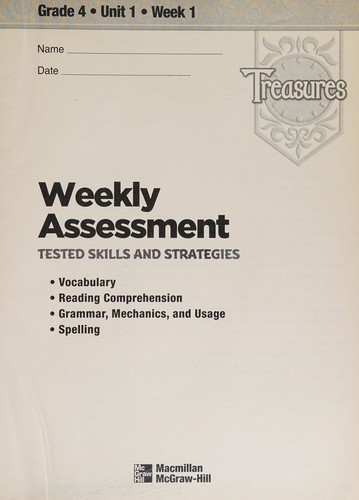 Cover for Treasures Student Assessment Book, Grade 4 (Student's Assessment Book, Grade 4)