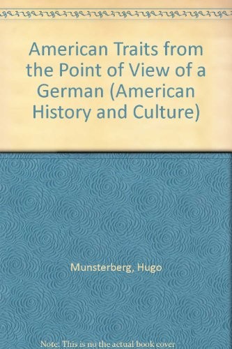 Cover for American traits from the point of view of a German.