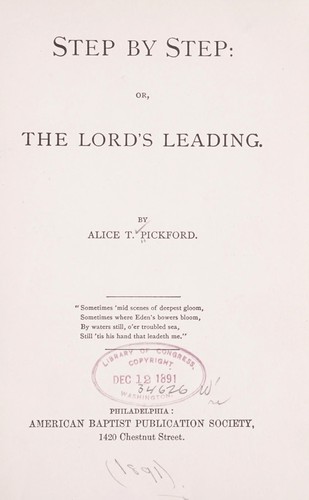 Cover for Step by step
