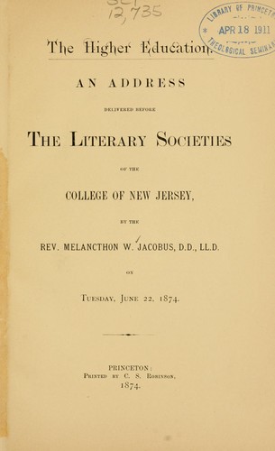 Cover for The higher education