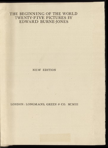 Cover for The beginning of the world