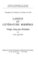 Cover for Langue et littérature berbères