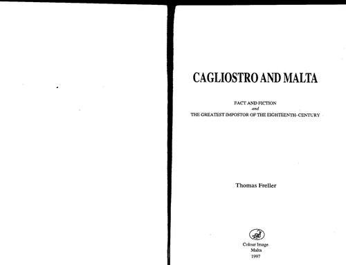 Cover for Cagliostro and Malta