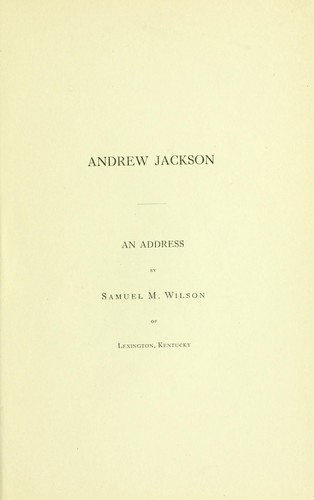 Cover for Andrew Jackson