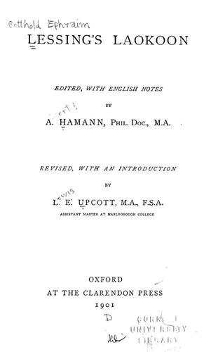 Cover for Lessing's Laokoon