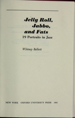 Cover for Jelly Roll, Jabbo and Fats : 19 portraits in jazz