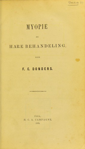 Cover for Myopie en hare behandeling