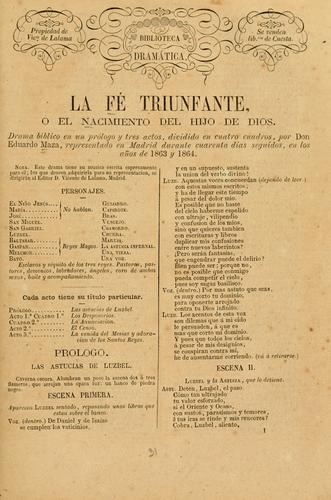 Cover for La fé triunfante, o, El nacimiento del hijo de Dios