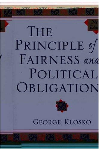 Cover for The principle of fairness and political obligation