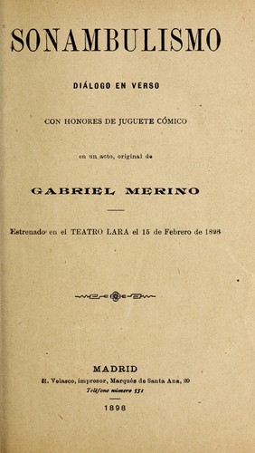 Cover for Sonambulismo