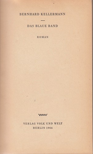 Cover for Das blaue Band