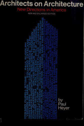 Cover for Architects on architecture