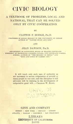 Cover for Civic biology