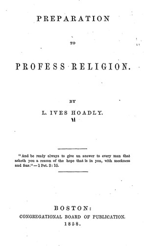Cover for Preparation to profess religion