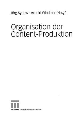 Cover for Organisation der Content-Produktion