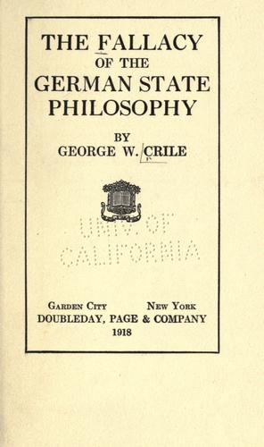 Cover for The fallacy of the German state philosophy